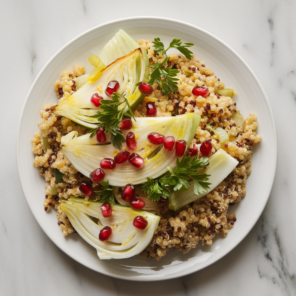 Zesty Quinoa and Roasted Fennel Salad with Citrus Vinaigrette